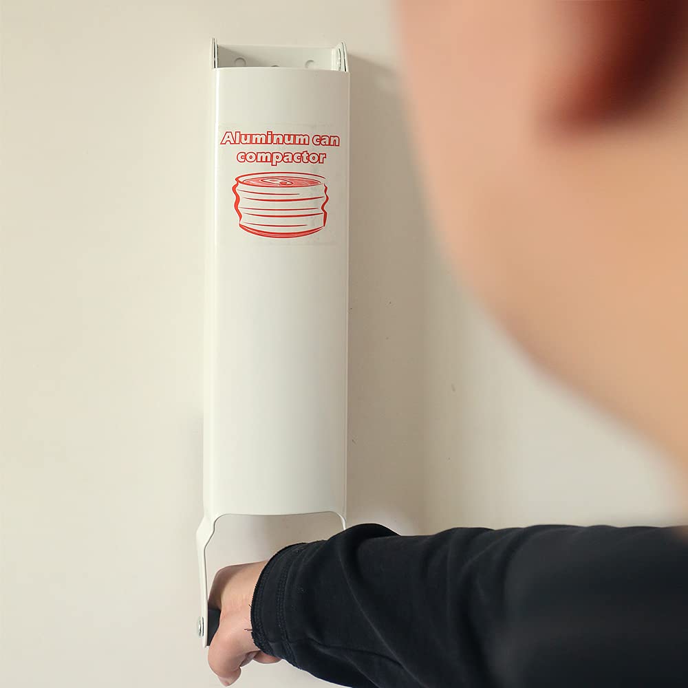 White Wall-Mounted Aluminum Can Crusher Q157596