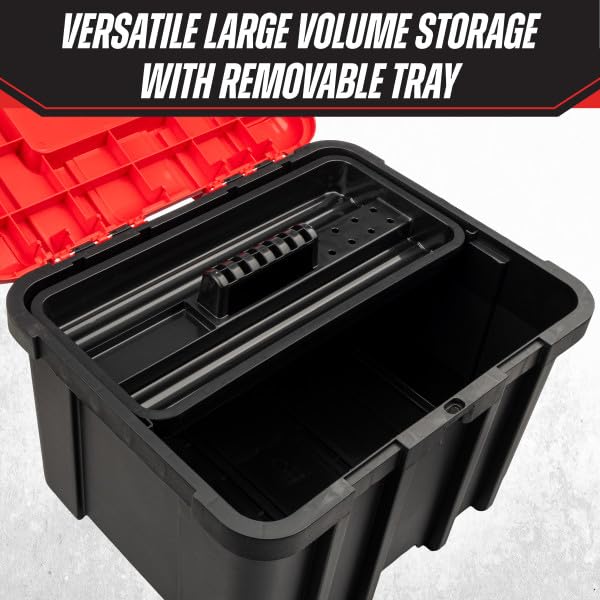 Extra Large Red Plastic Tool Box Organizer F9652
