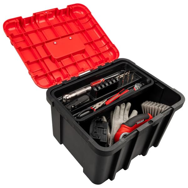 Extra Large Red Plastic Tool Box Organizer F9652