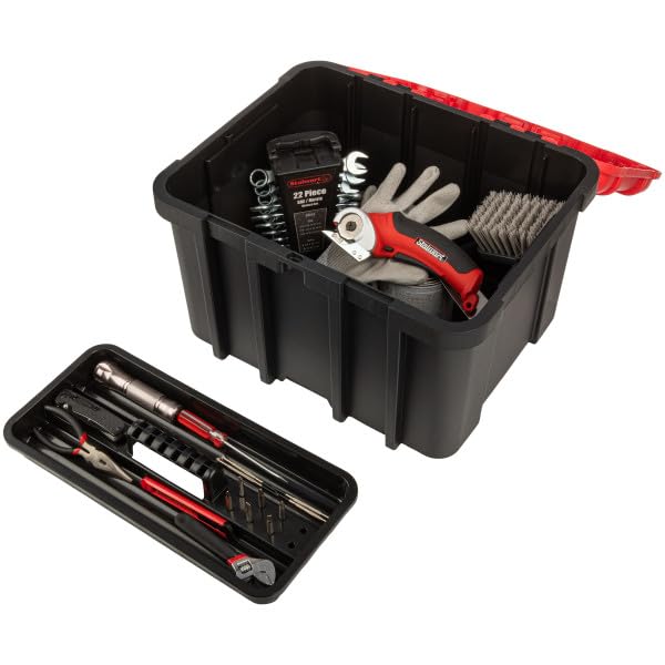Extra Large Red Plastic Tool Box Organizer F9652