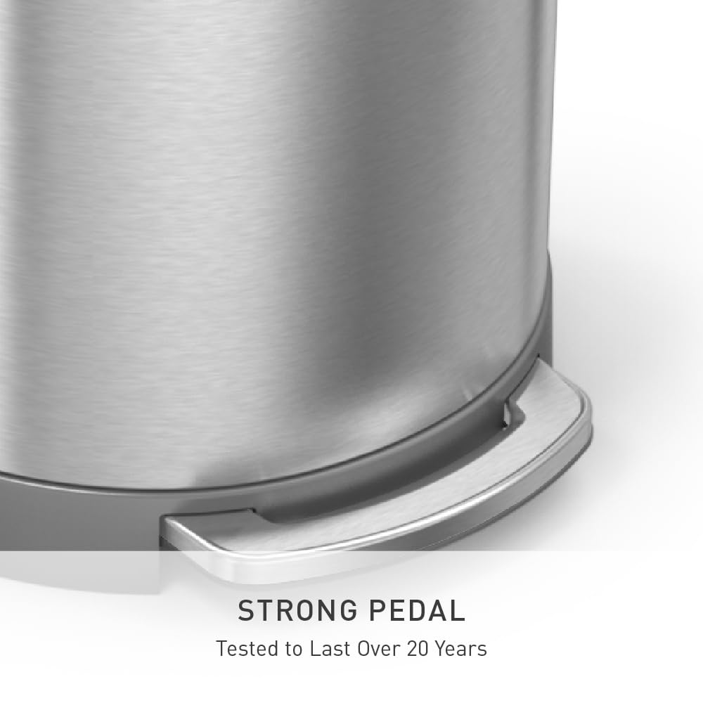 60L Brushed Stainless Steel Step Trash Can N712