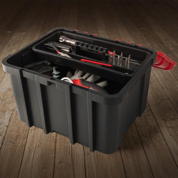 Extra Large Red Plastic Tool Box Organizer F9652
