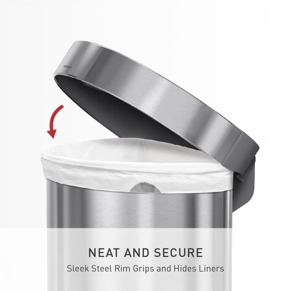 60L Brushed Stainless Steel Step Trash Can N712
