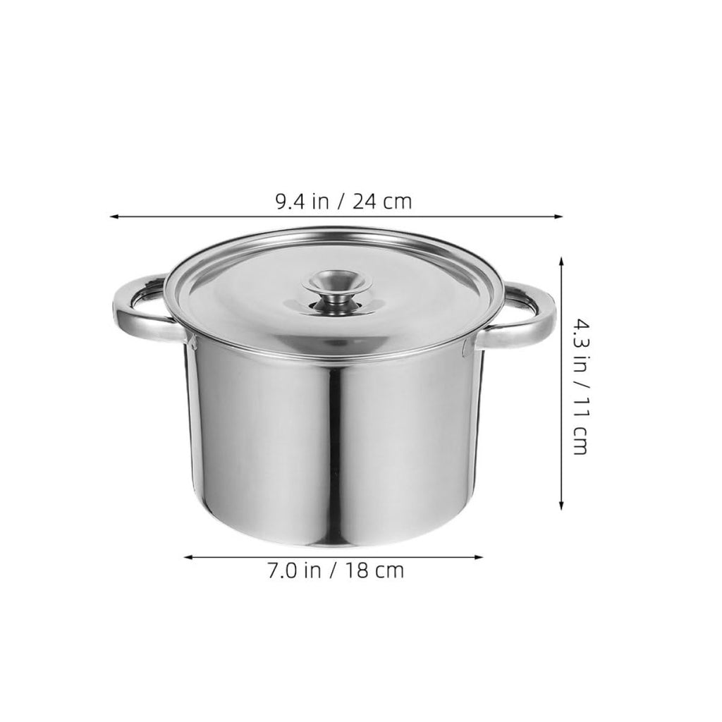 Stainless Steel Double Handle Soup Pot with Lid W571