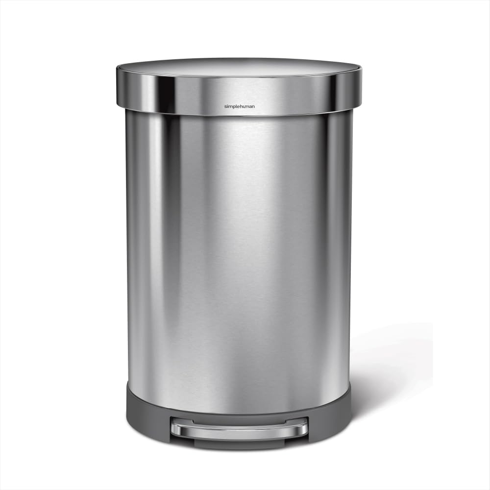 60L Brushed Stainless Steel Step Trash Can N712