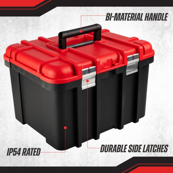 Extra Large Red Plastic Tool Box Organizer F9652