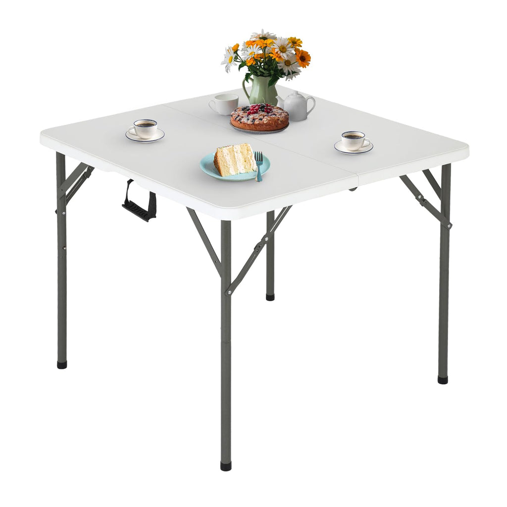 34" White Portable Plastic Folding Table W618