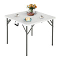34" White Portable Plastic Folding Table W618
