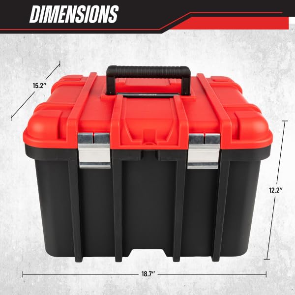 Extra Large Red Plastic Tool Box Organizer F9652