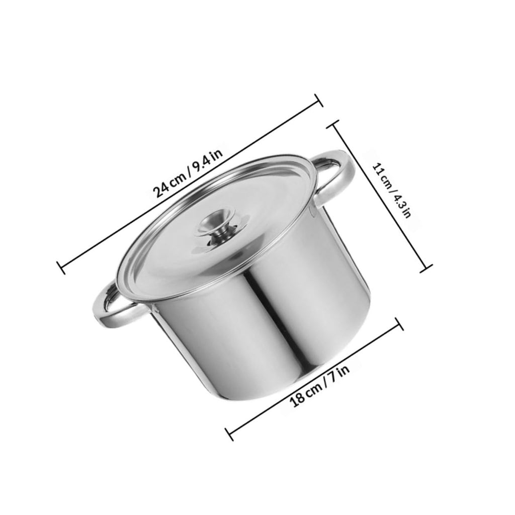 Stainless Steel Double Handle Soup Pot with Lid W571