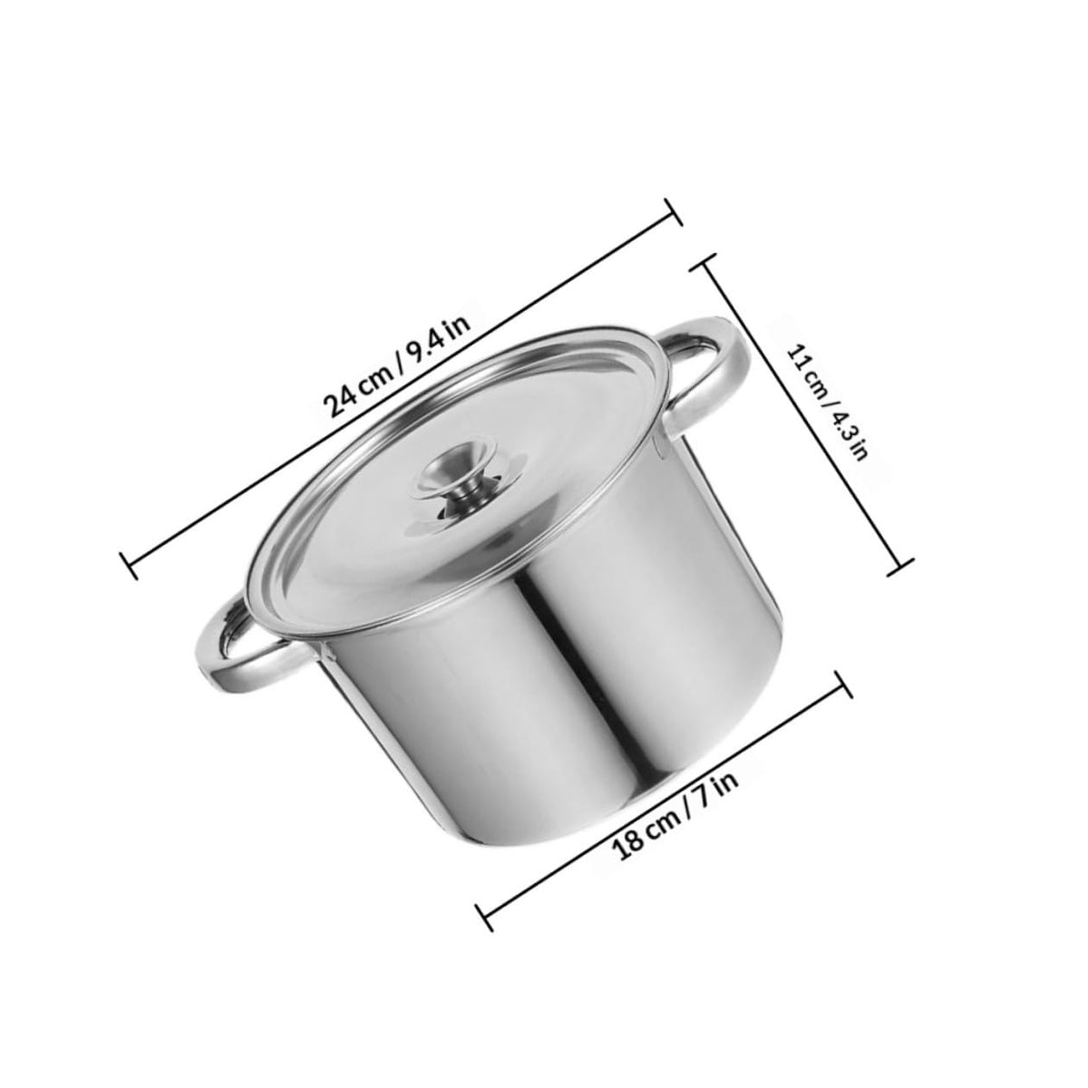 Stainless Steel Double Handle Soup Pot with Lid W571