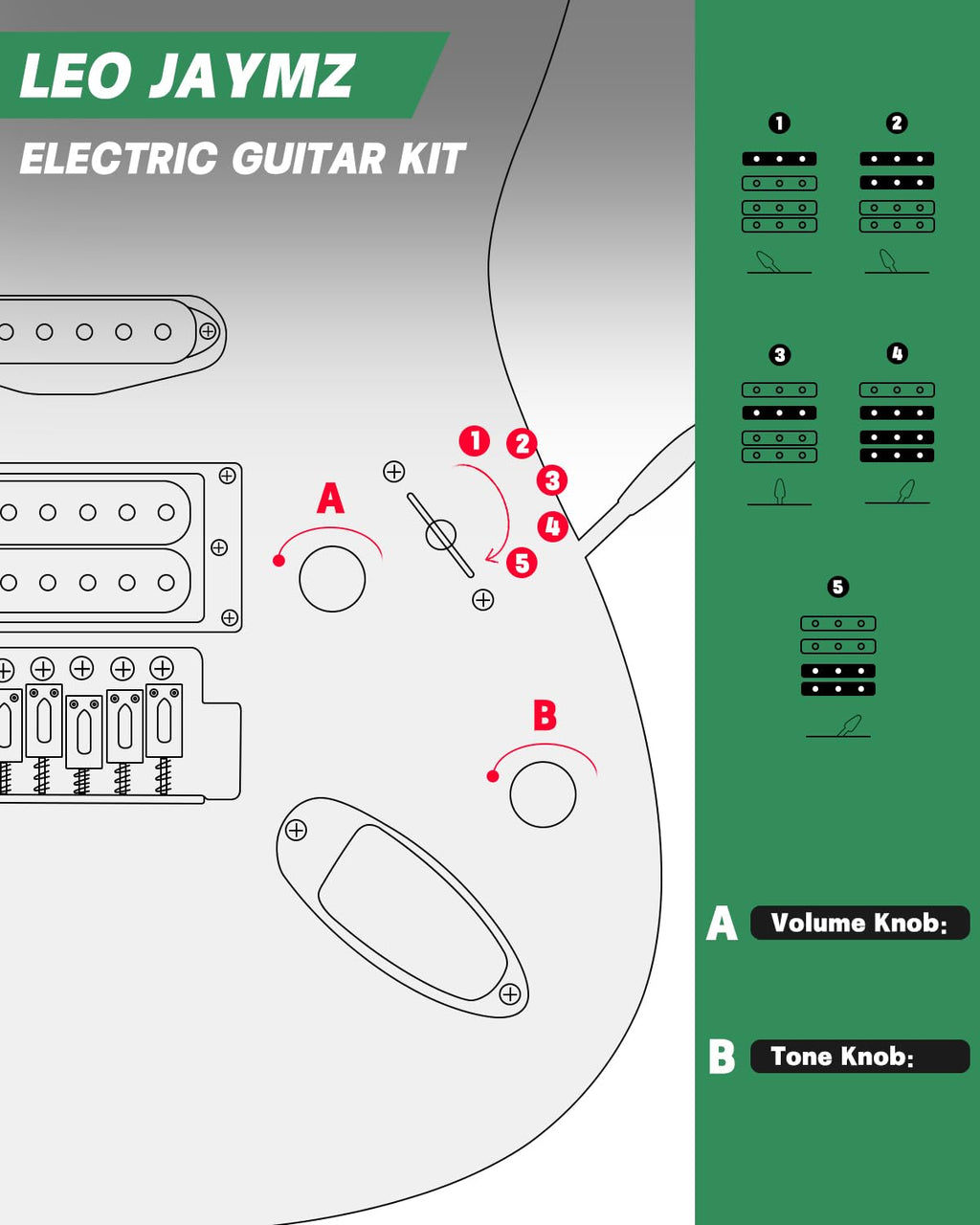 39" Full Size SSH Electric Guitar Starter Kit with Amp V94266