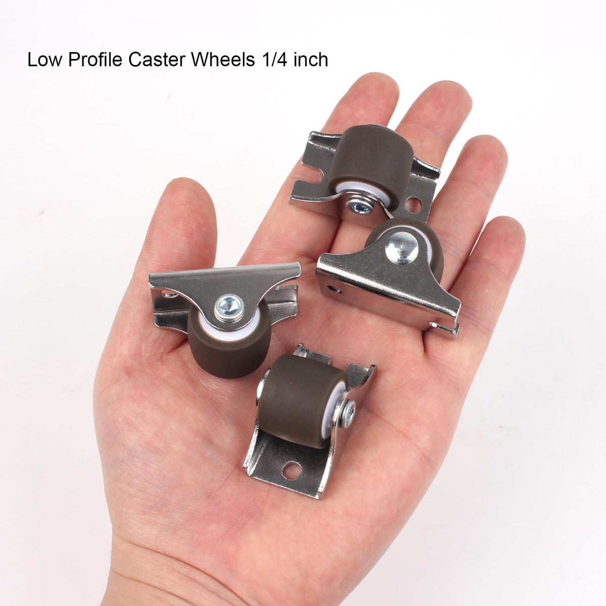 1 Inch Low Profile TPE Rubber Fixed Caster Wheels Set of 4 C2449