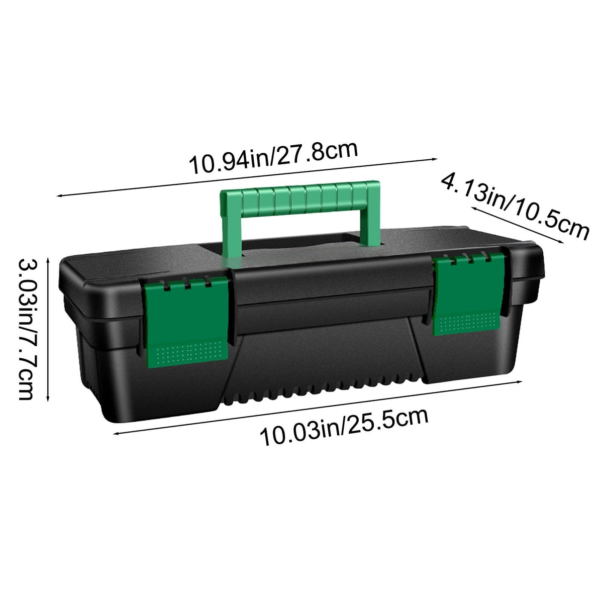 10-inch Plastic Tool Box with Handle and Removable Tray D574853