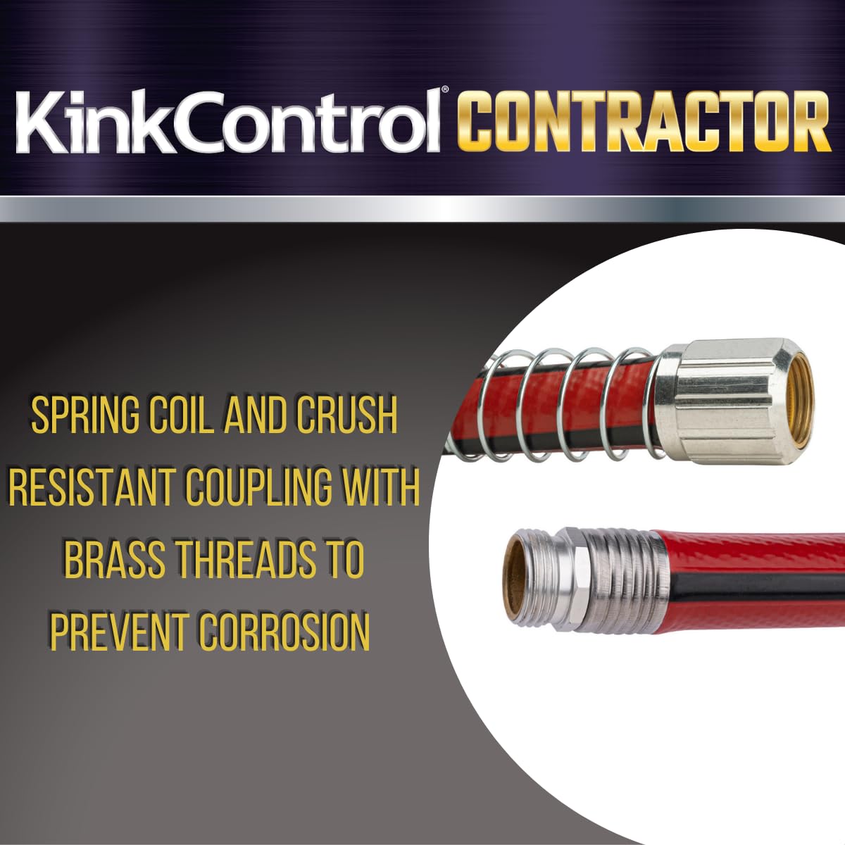 Contractor Grade Hose with Spring Coil and Crush Resistant Couplings 3/4 x 50 ft X518597