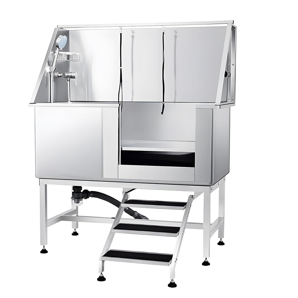 Stainless Steel Dog Washing Station with Stairs G62313