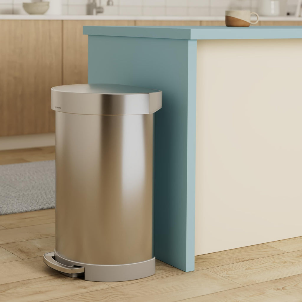 60L Brushed Stainless Steel Step Trash Can N712