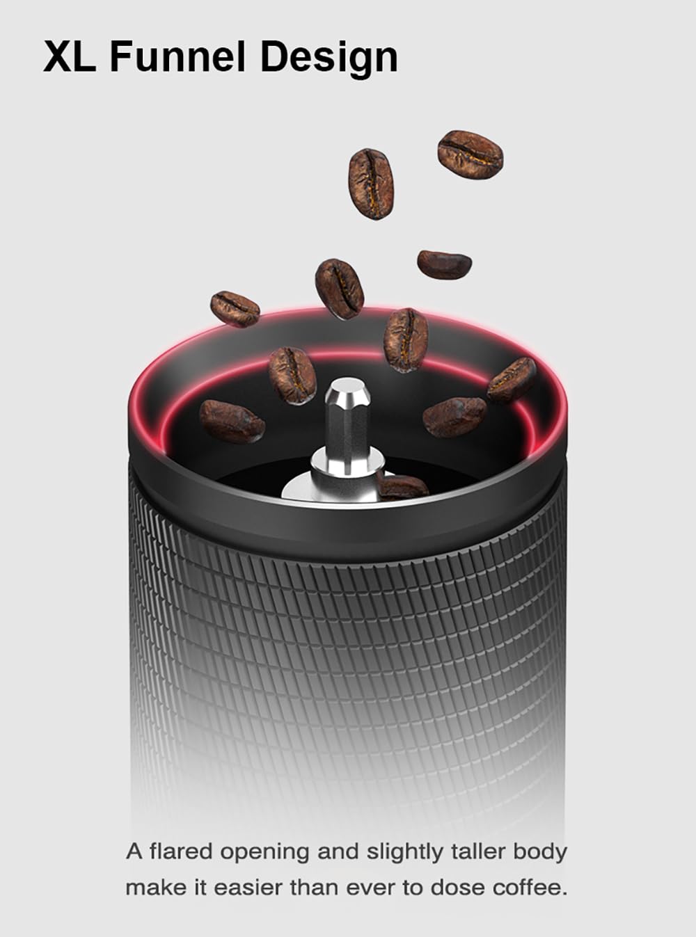 Manual Coffee Grinder 30g CNC Stainless Steel Conical Burr Matte Black S151