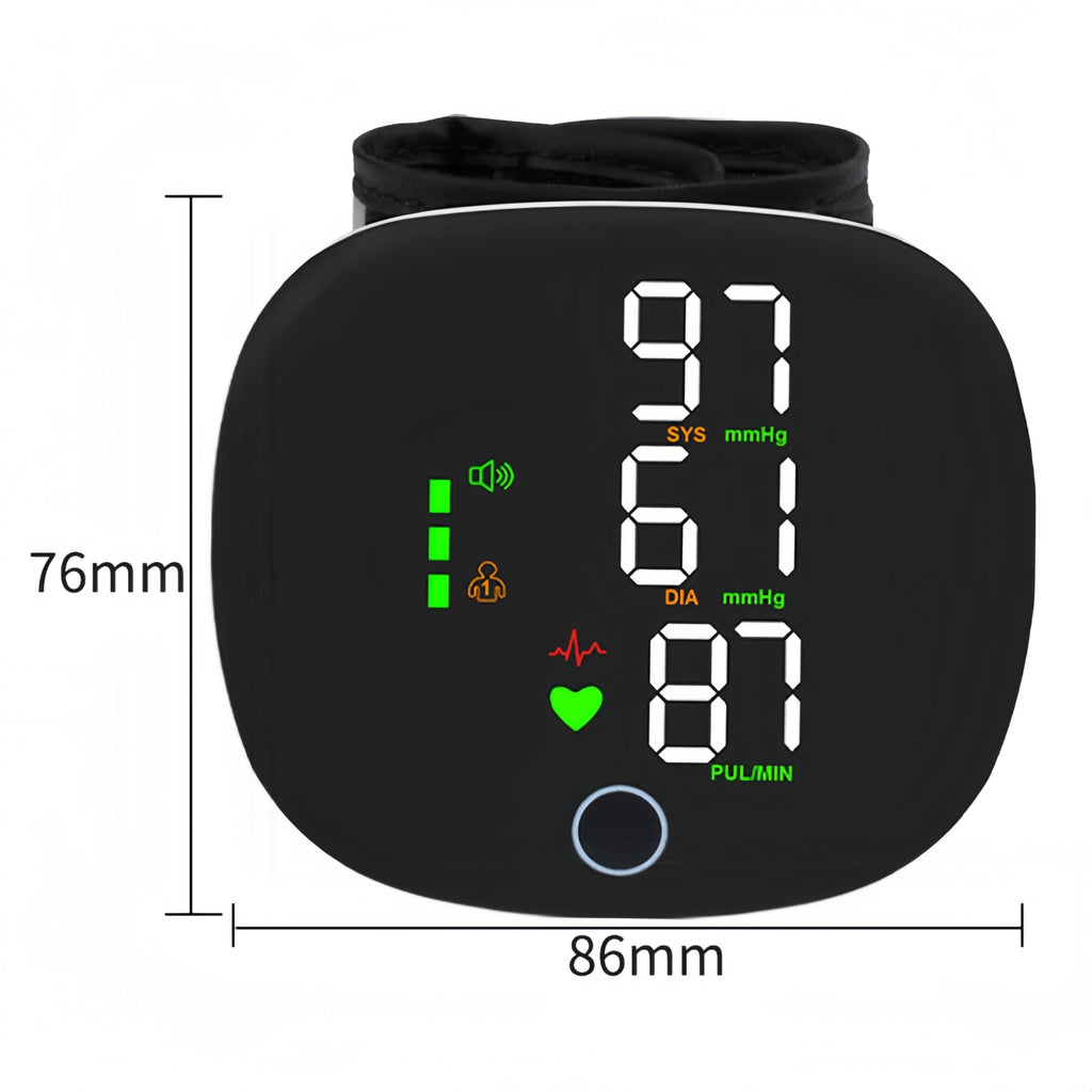 Wrist Blood Pressure Monitor with LCD Display and Voice Guide O229