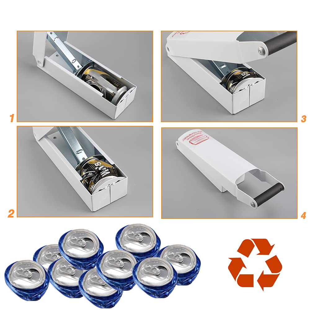 White Wall-Mounted Aluminum Can Crusher Q157596
