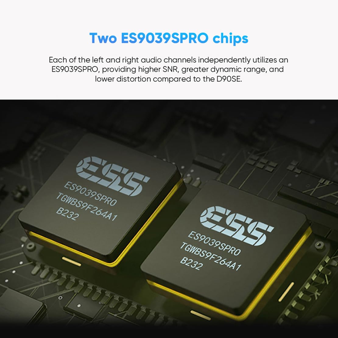 Full Balanced DAC ES9039SPRO DSD512 PCM 32bit/768kHz Black Y3617
