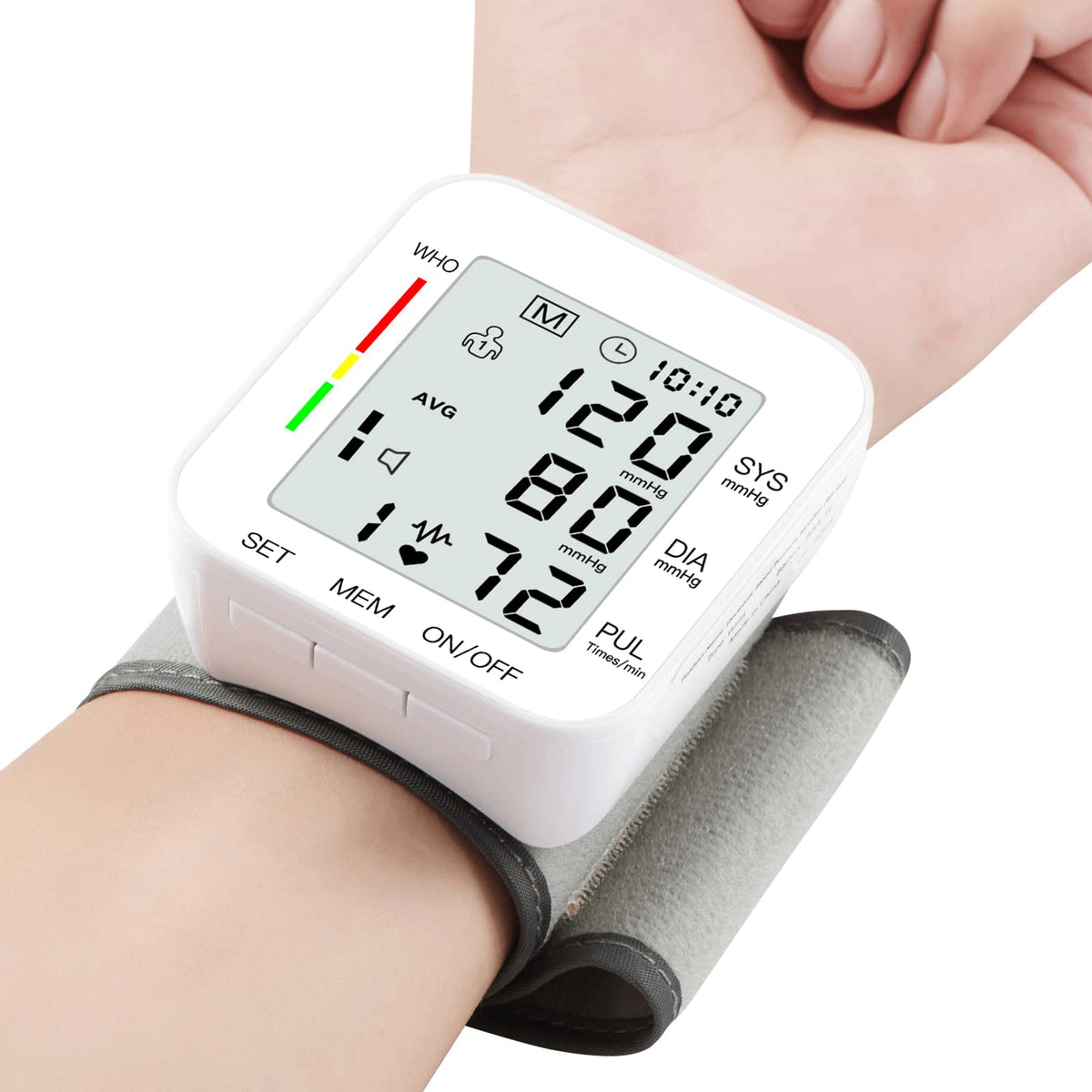 White Wrist Blood Pressure Monitor with Carrying Case G774