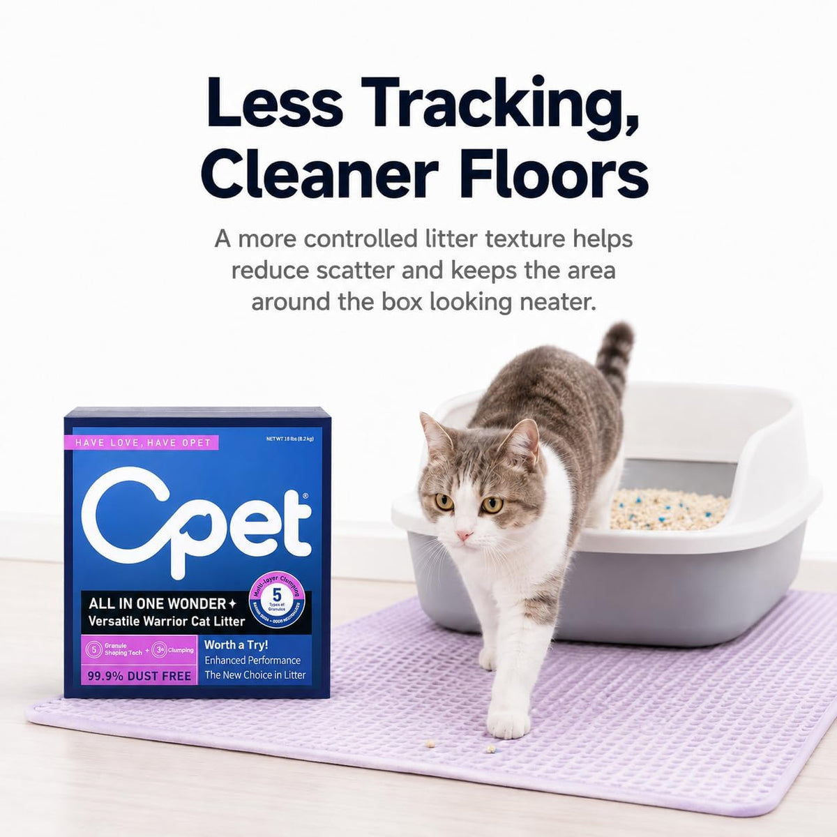 Tofu & Bentonite Mixed Cat Litter 18LB Lavender Scented Clumping Q59890