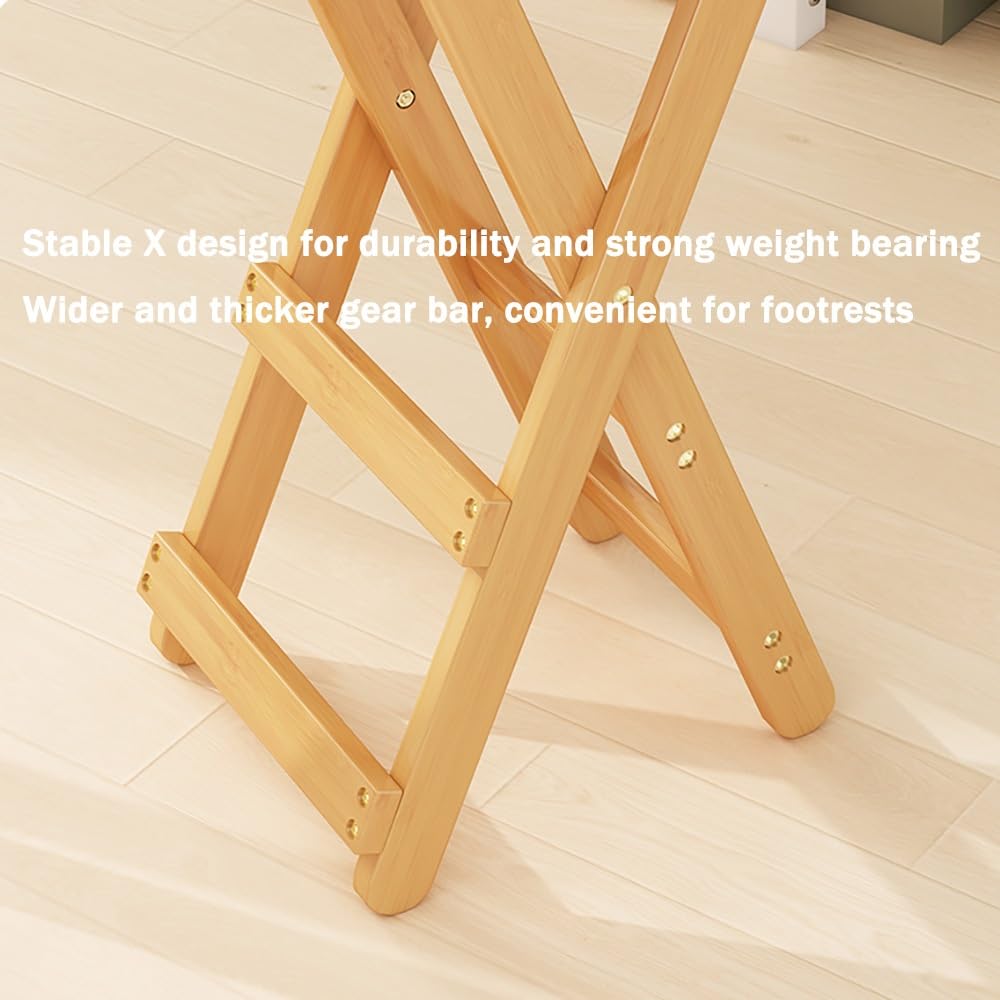 Teal 30in Folding Bamboo Dining Chair with Backrest and Footrest U21114