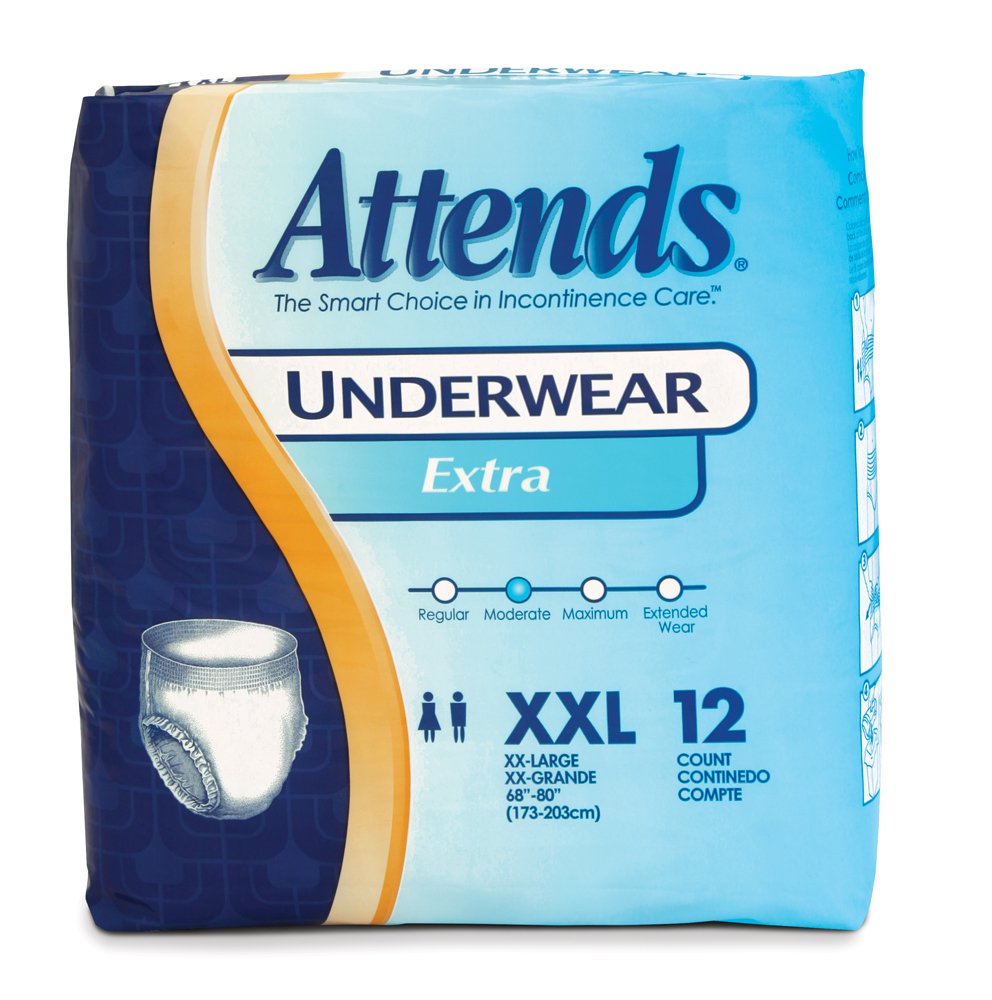 Incontinence Care Underwear for Adults XXL 12 Count Pack of 4 C5625