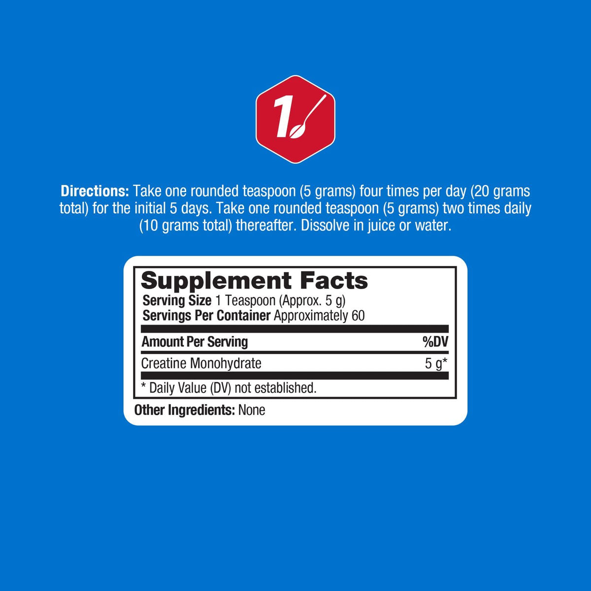 Creatine Monohydrate Powder 5g 300g 60 Servings T411