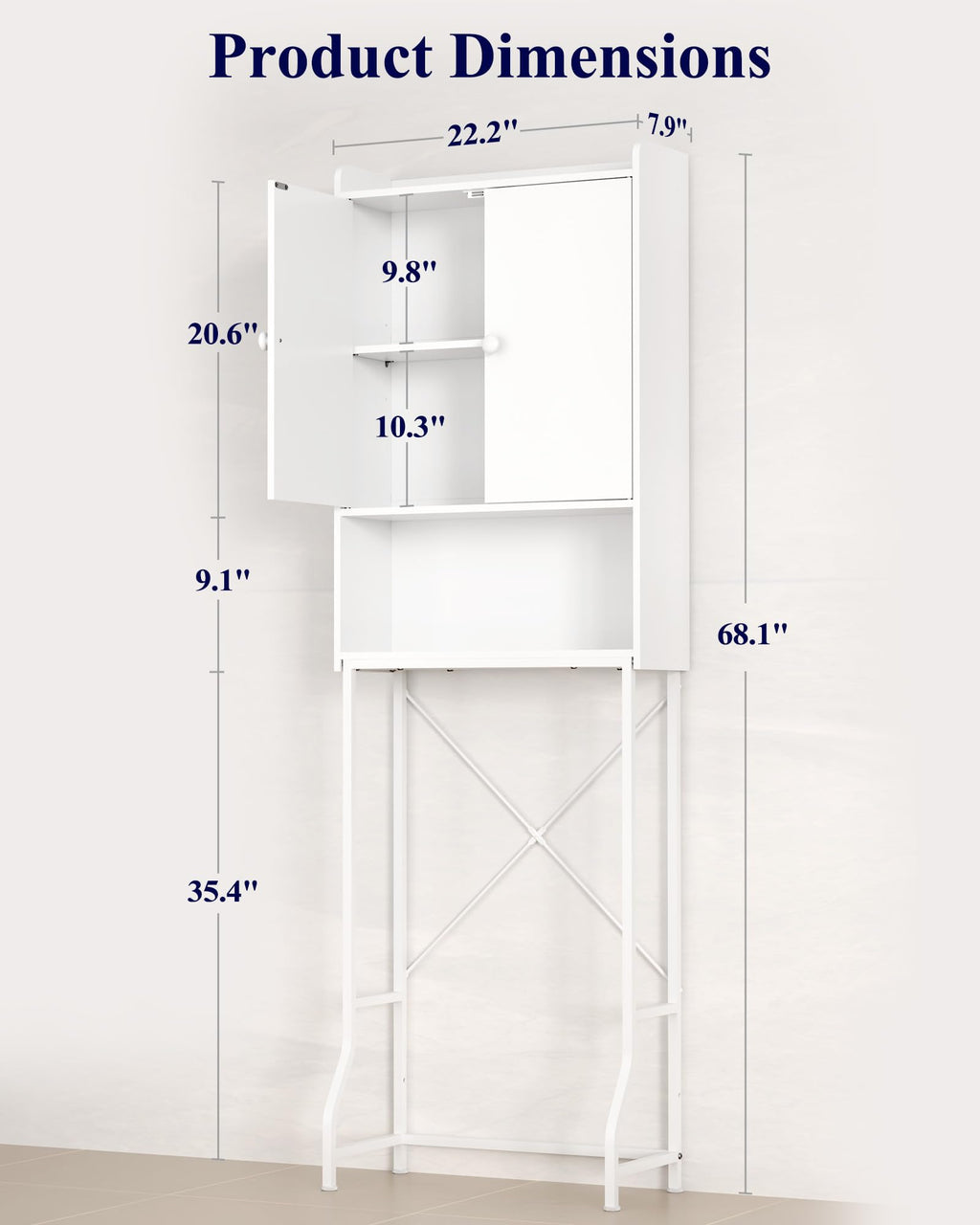 Over Toilet Storage Cabinet with Adjustable Shelf O77599