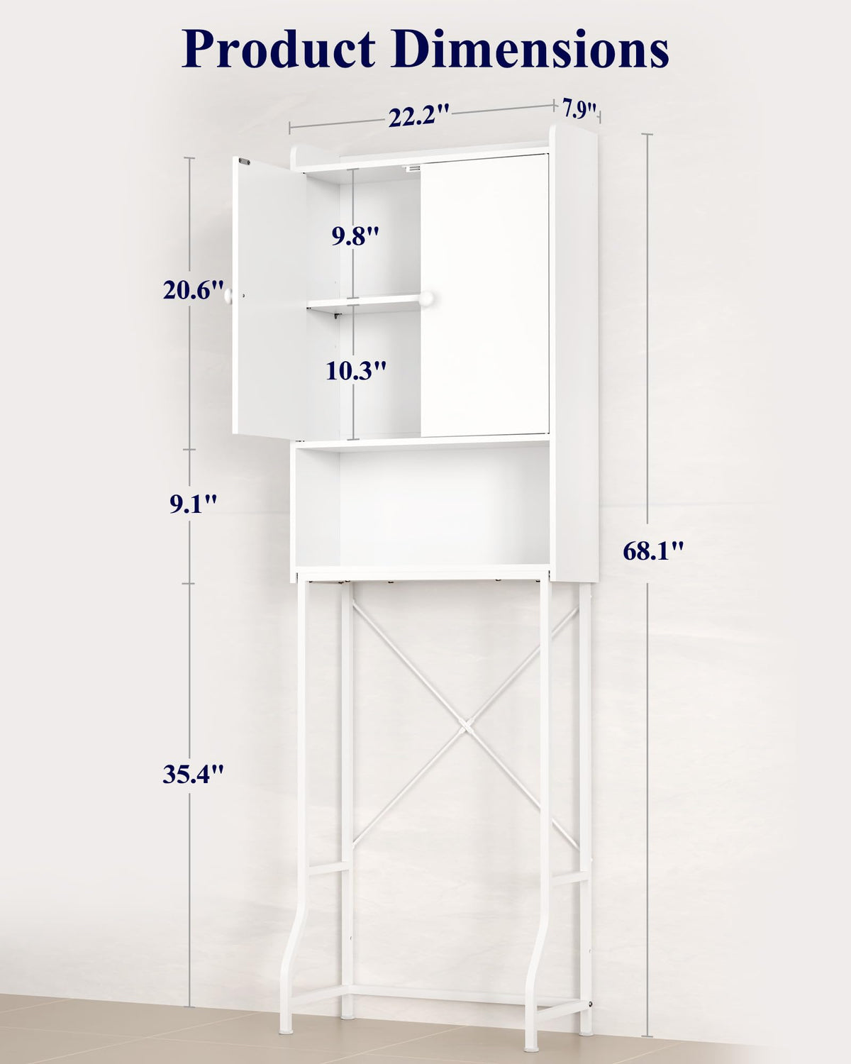 Over Toilet Storage Cabinet with Adjustable Shelf O77599