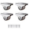 1 Inch Low Profile TPE Rubber Fixed Caster Wheels Set of 4 C2449