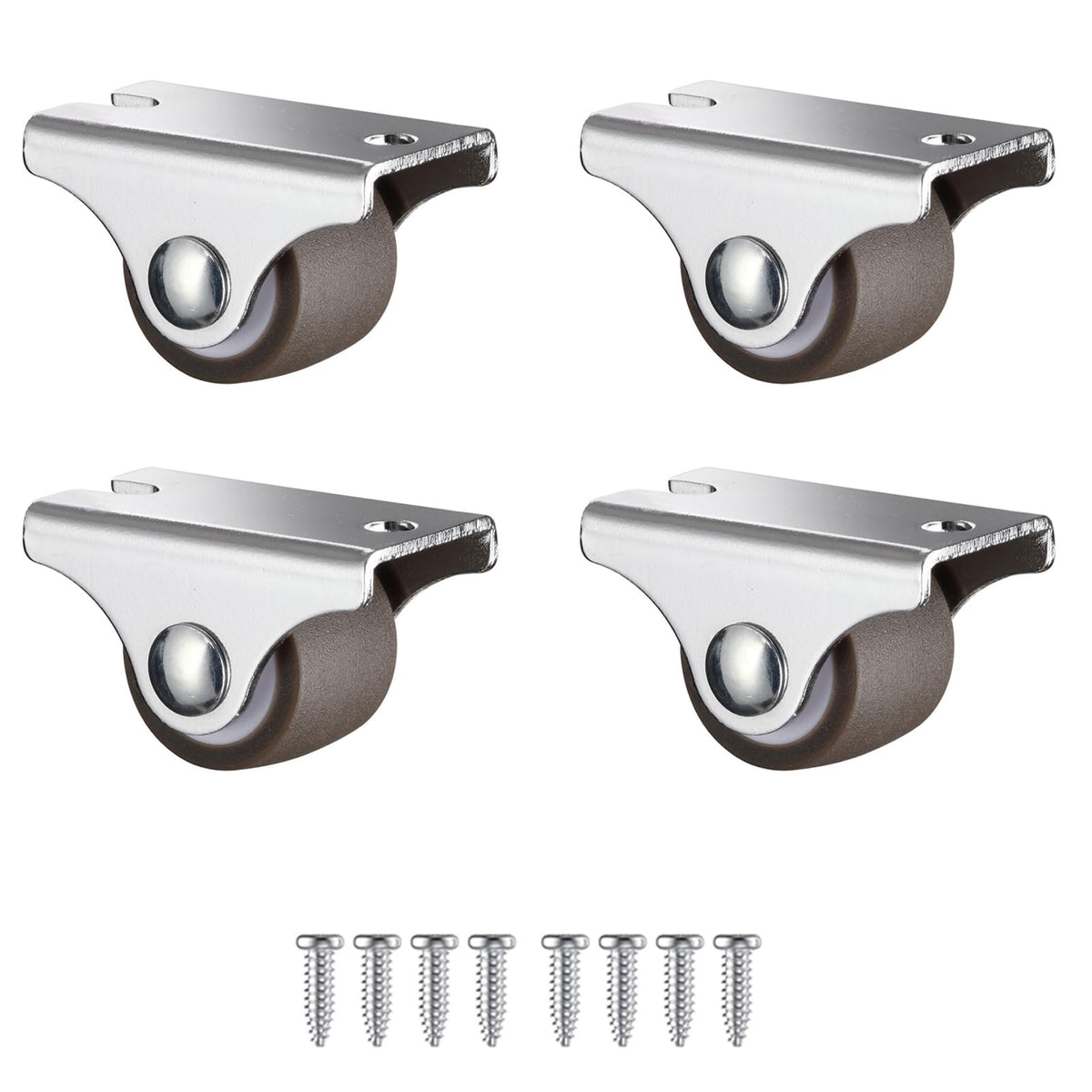 1 Inch Low Profile TPE Rubber Fixed Caster Wheels Set of 4 C2449