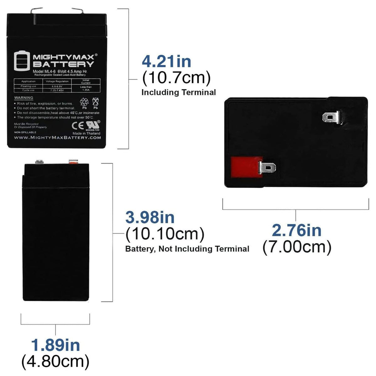 6V 4.5AH SLA Replacement Battery I61612