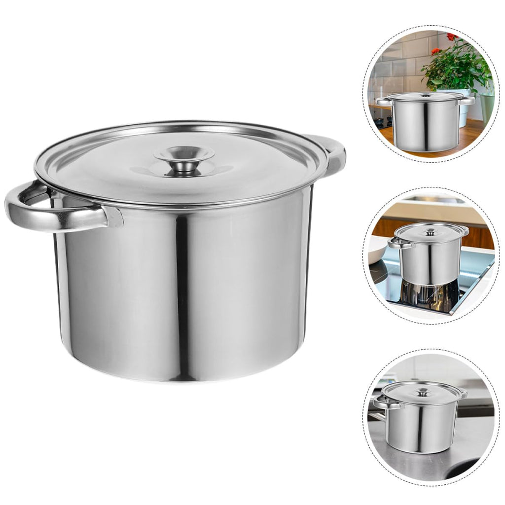 Stainless Steel Double Handle Soup Pot with Lid W571