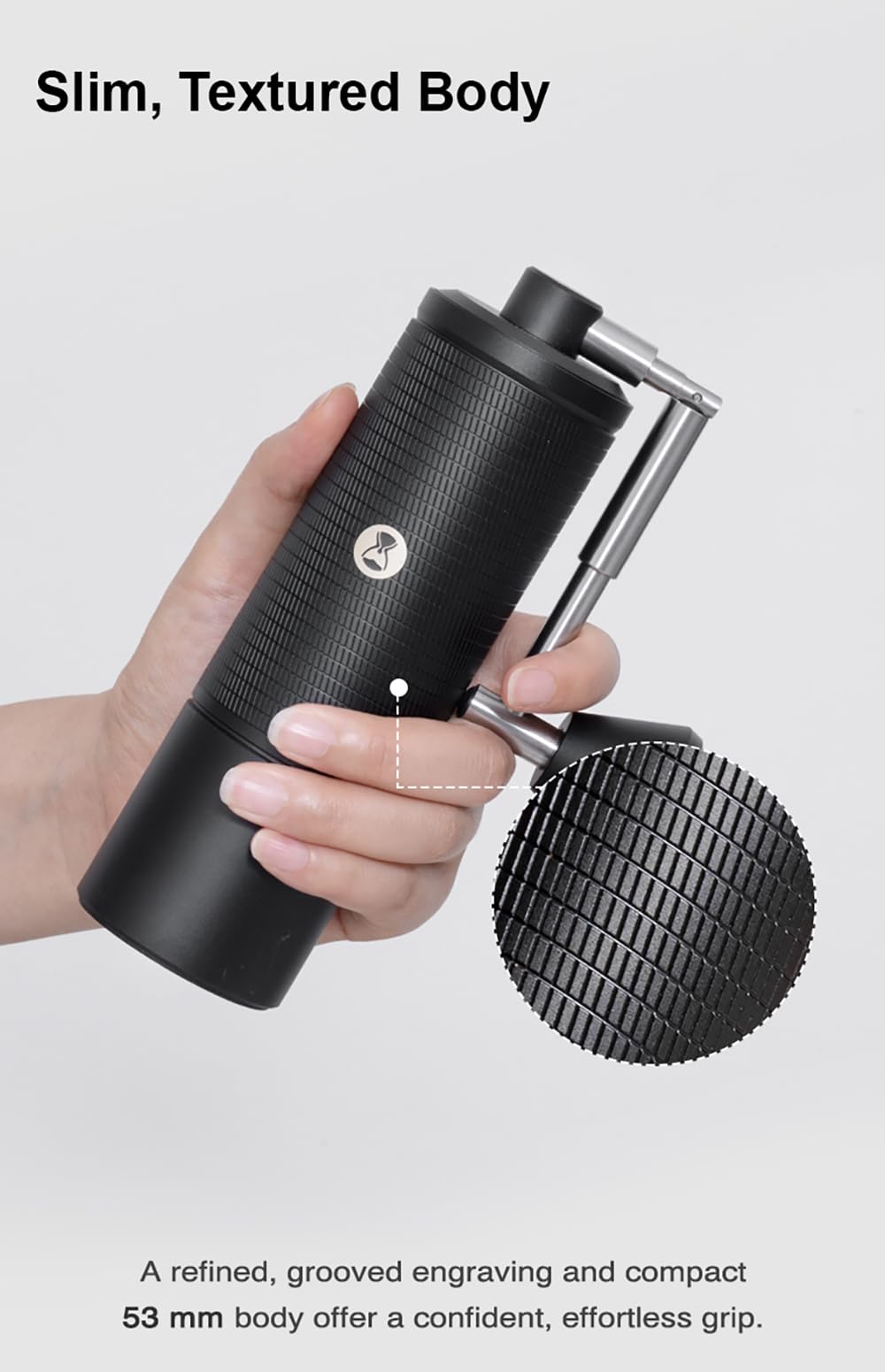 Manual Coffee Grinder 30g CNC Stainless Steel Conical Burr Matte Black S151