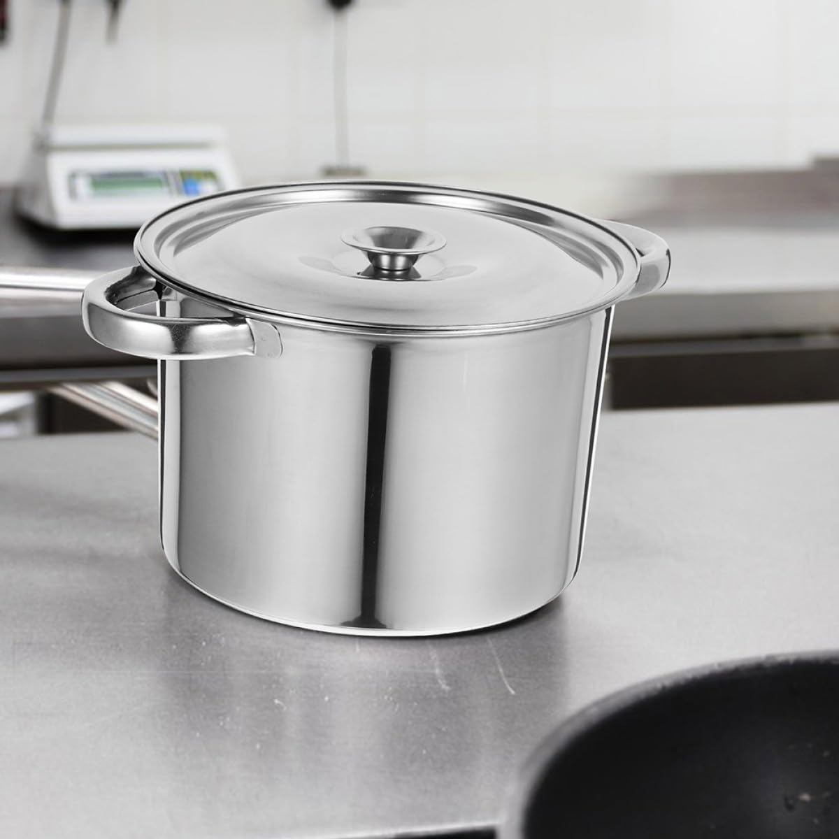 Stainless Steel Double Handle Soup Pot with Lid W571