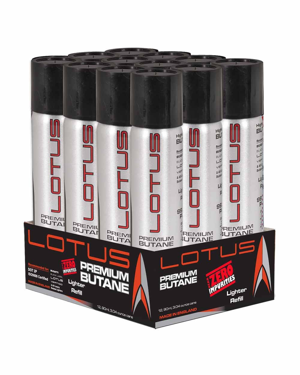 90 ml Butane Lighter Fuel Gas Refill 12 Pack E79617