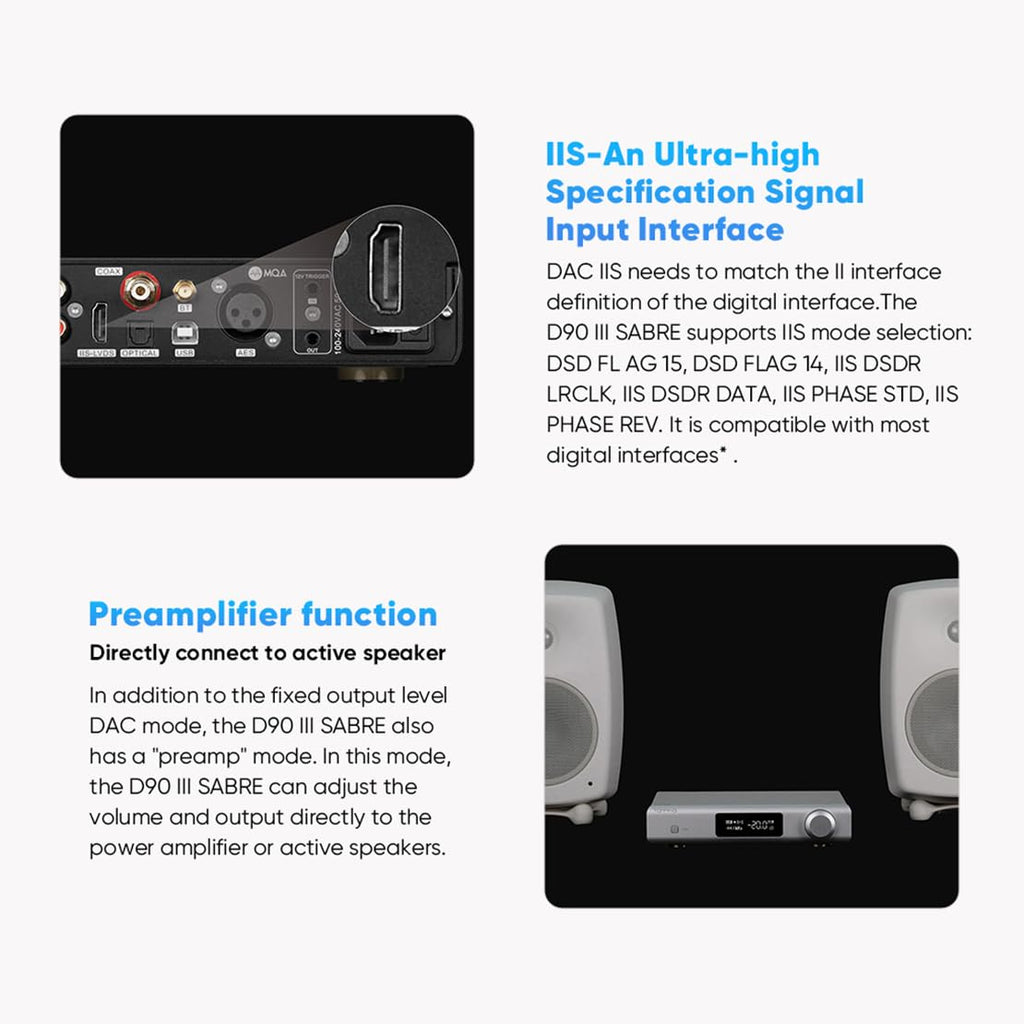 Full Balanced DAC ES9039SPRO DSD512 PCM 32bit/768kHz Black Y3617
