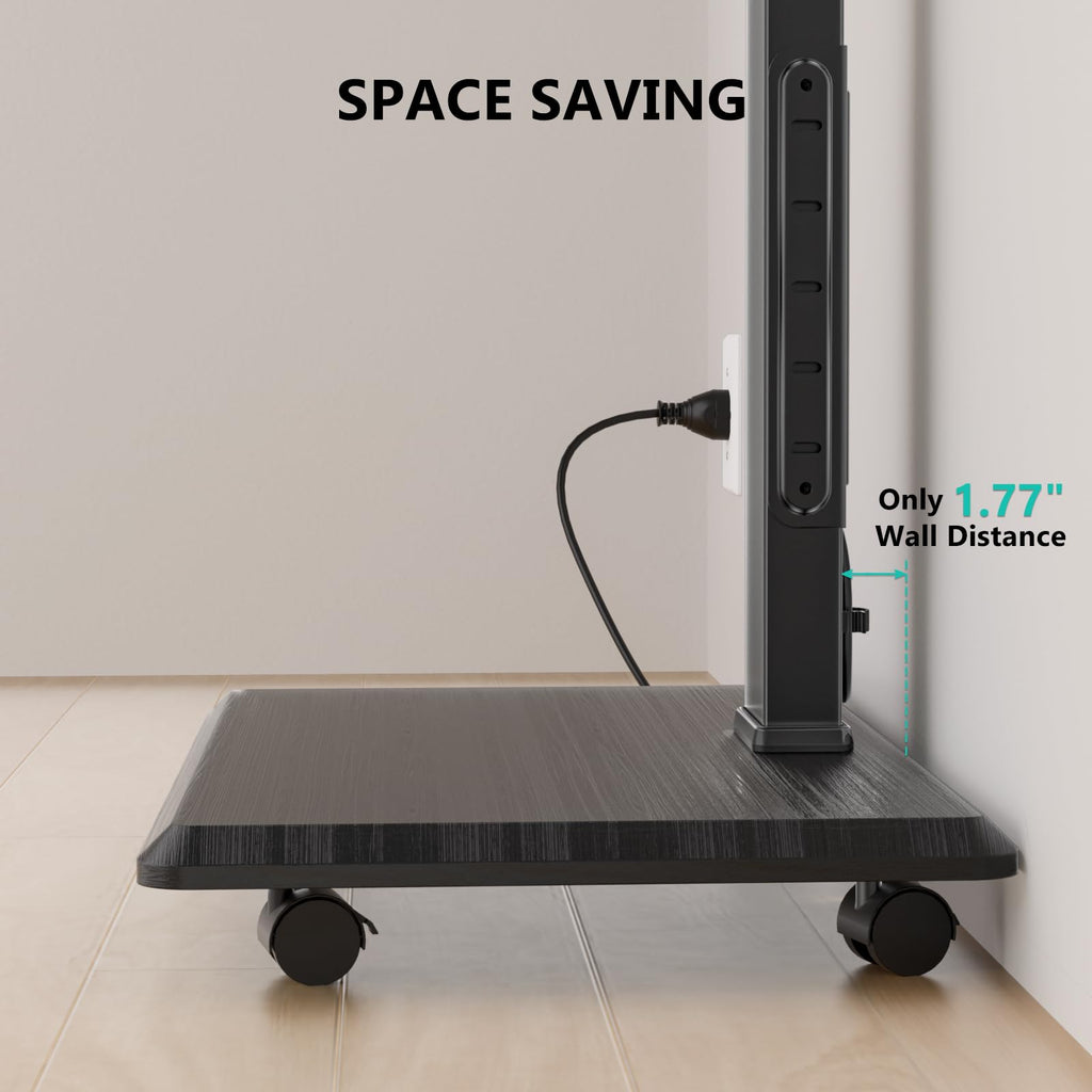 Rolling TV Stand with Power Outlet for 39-75 inch TV, Black S103413