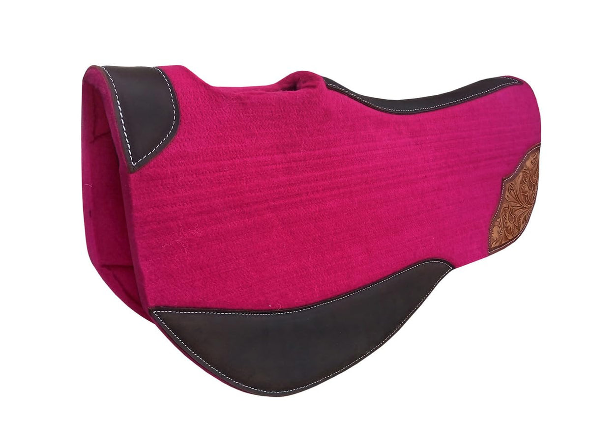 32"x32" Western Contoured Wool Felt Cotton Bareback Saddle Pad F988