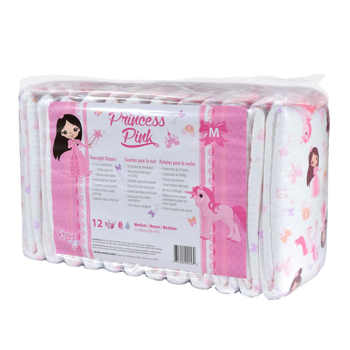 Pink Overnight Adult Diapers 12 Pack Medium D652