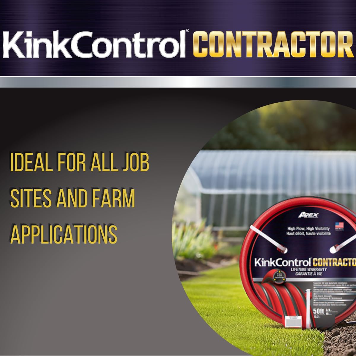 Contractor Grade Hose with Spring Coil and Crush Resistant Couplings 3/4 x 50 ft X518597