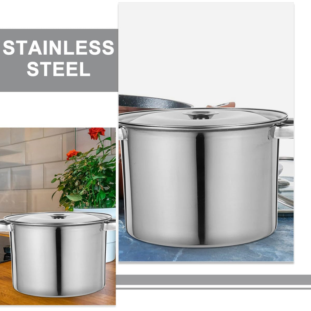 Stainless Steel Double Handle Soup Pot with Lid W571