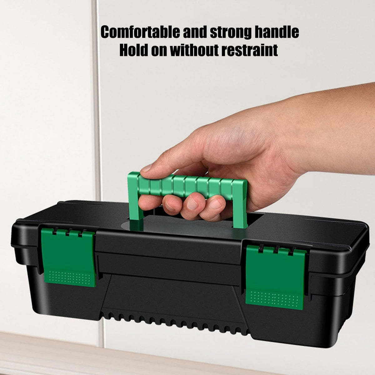 10-inch Plastic Tool Box with Handle and Removable Tray D574853