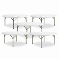 72-Inch Round Folding Tables 5-Pack Heavy-Duty Plastic D956