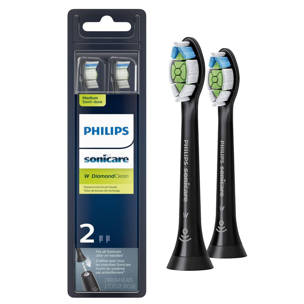 White and Black Replacement Toothbrush Heads, 2 Brush Heads N4786