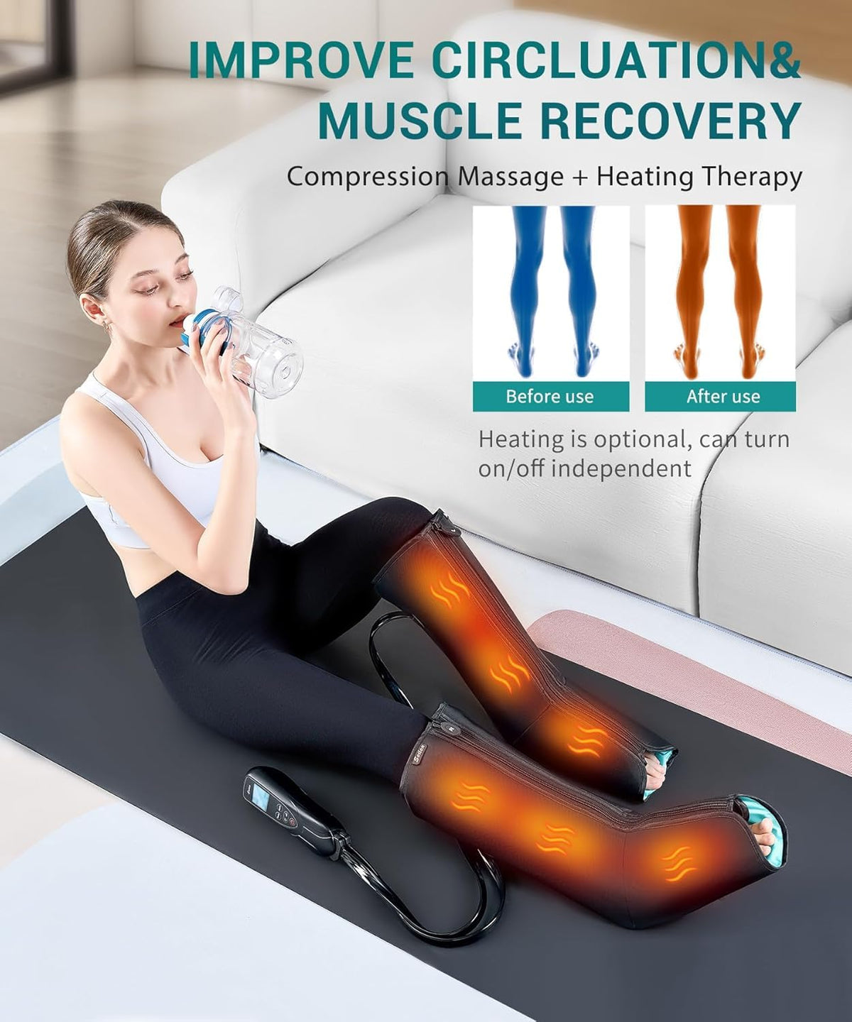 Air Compression Leg Massager with Heat W506
