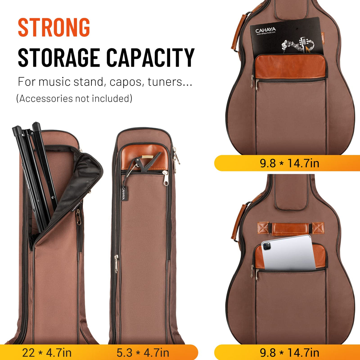 40 41 42 In 6 Pockets Water Resistent Oxford Cloth Padded Guitar Bag Z699